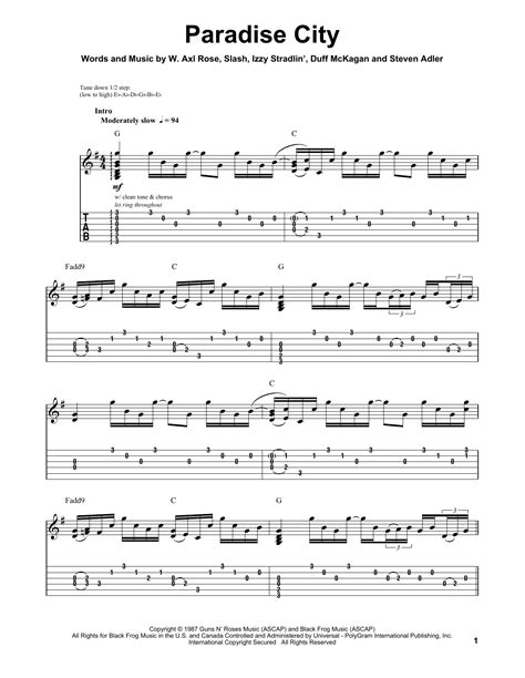 paradise city libvpx|Paradise City Tab by Guns N' Roses .